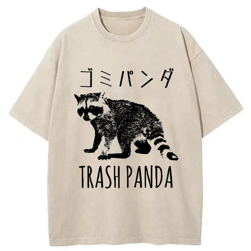 Tokyo-Tiger Funny Trash Panda Washed T-Shirt