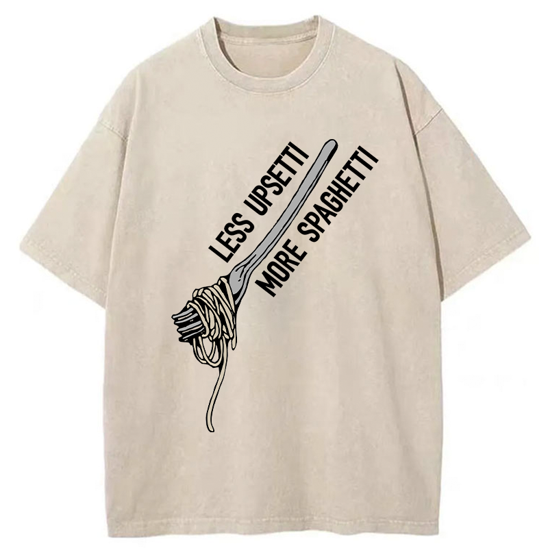 Tokyo-Tiger Less Upset More Spaghetti Washed T-Shirt