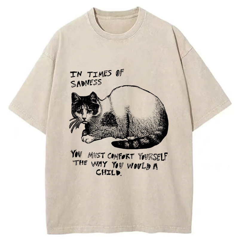 Tokyo-Tiger Comfort Yourself When You're Sad Washed T-Shirt