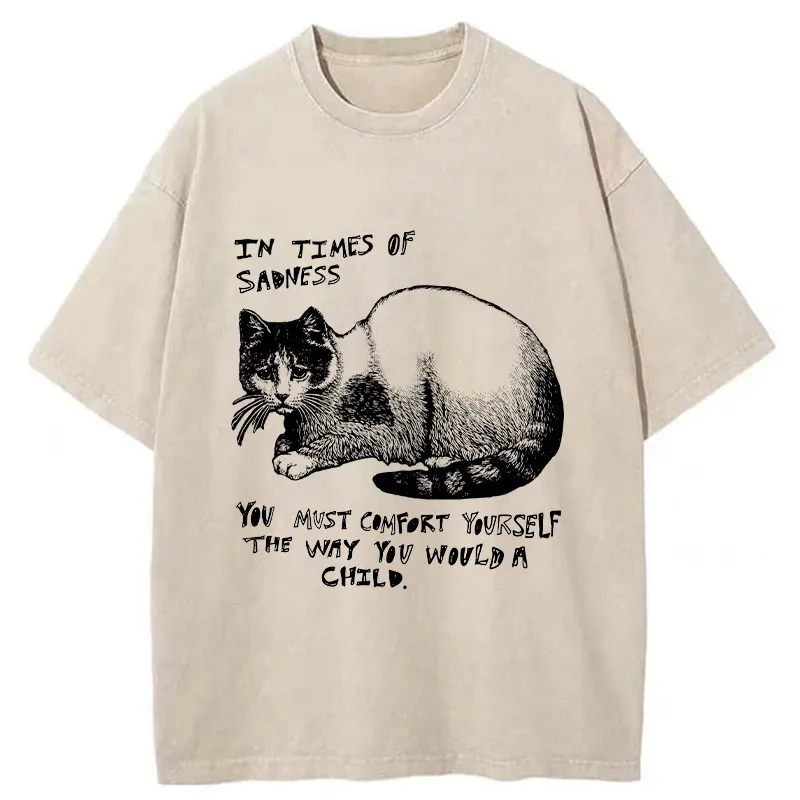 Tokyo-Tiger Comfort Yourself When You're Sad Washed T-Shirt