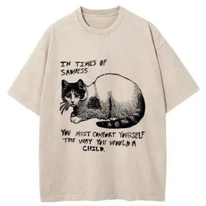 Tokyo-Tiger Comfort Yourself When You're Sad Washed T-Shirt