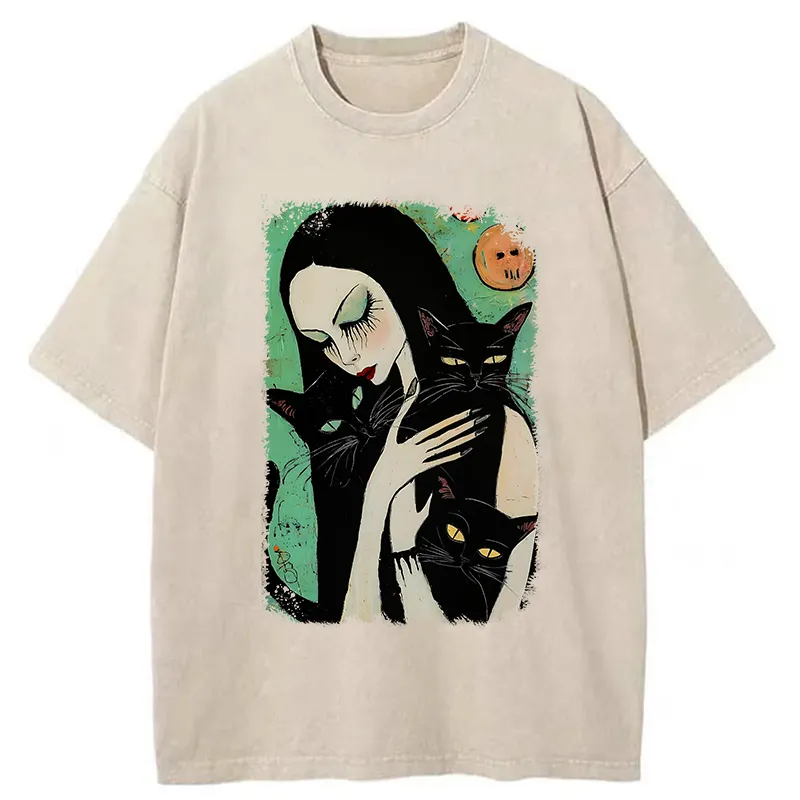 Tokyo-Tiger Me And My Black Cat Washed T-Shirt