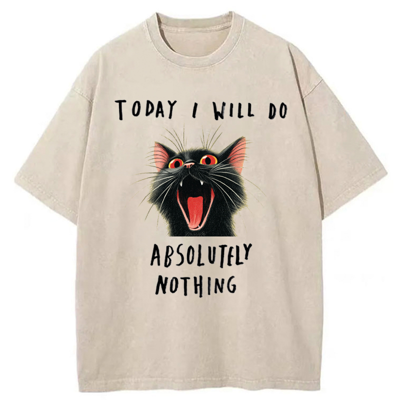 Tokyo-Tiger Today I Will Do Absolutely Nothing Washed T-Shirt
