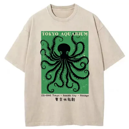 Tokyo-Tiger Tokyo Aquarium Washed T-Shirt