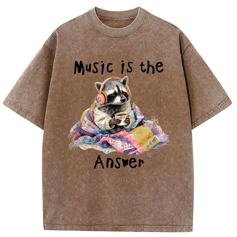 Tokyo-Tiger Music Is The Answer Washed T-Shirt