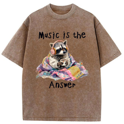 Tokyo-Tiger Music Is The Answer Washed T-Shirt