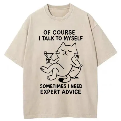 Tokyo-Tiger Cat Talking To Itself Washed T-Shirt