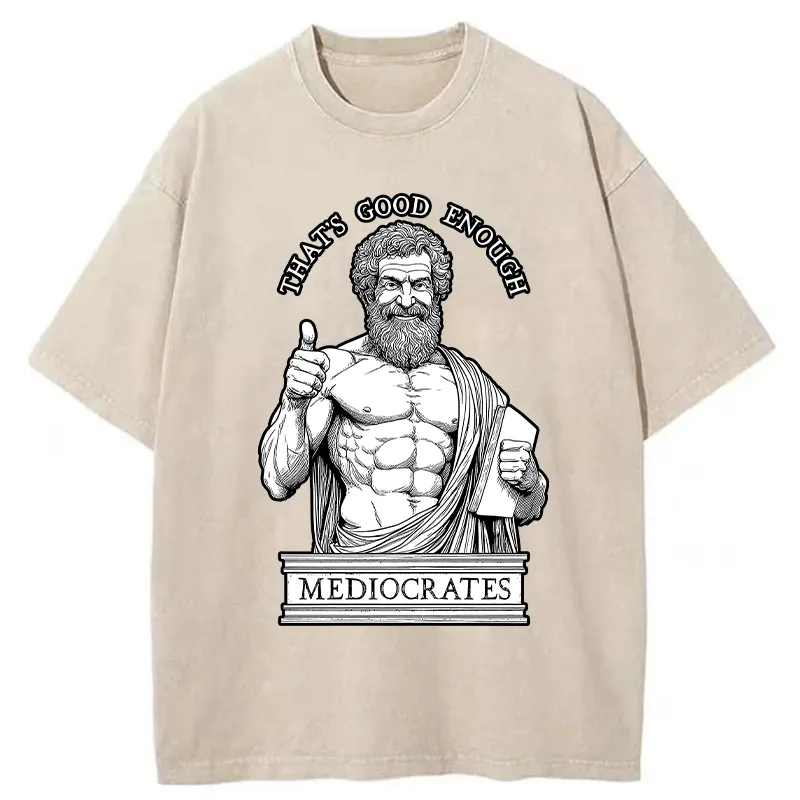 Tokyo-Tiger Humorous Ancient Philosopher Washed T-Shirt Sale