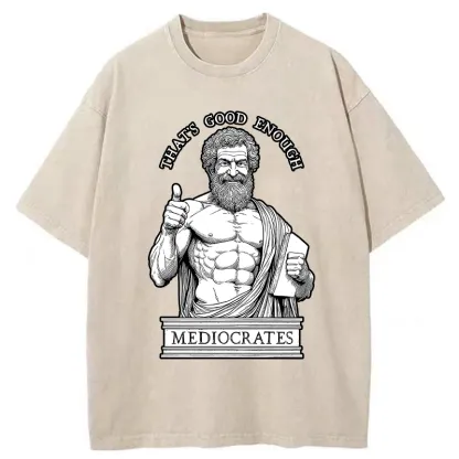 Tokyo-Tiger Humorous Ancient Philosopher Washed T-Shirt