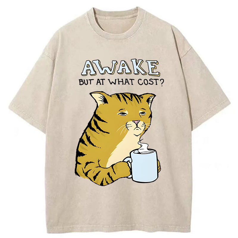 Tokyo-Tiger Tired Orange Cat Washed T-Shirt