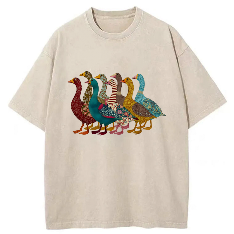 Tokyo-Tiger All Kinds Of Ducks Washed T-Shirt