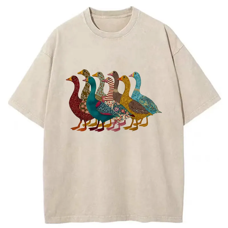 Tokyo-Tiger All Kinds Of Ducks Washed T-Shirt