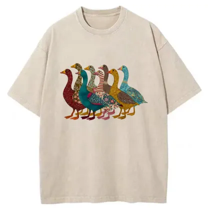 Tokyo-Tiger All Kinds Of Ducks Washed T-Shirt
