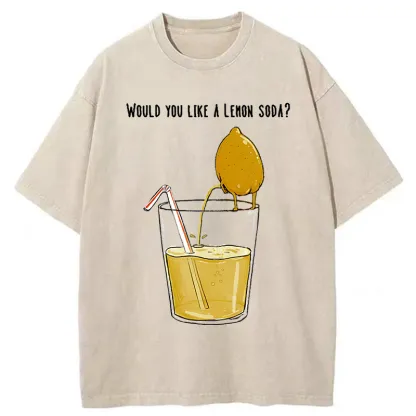 Tokyo-Tiger Freshly Squeezed Lemon Juice Funny Washed T-Shirt