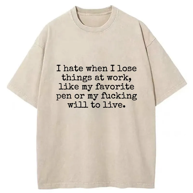 Tokyo-Tiger Losing One's Mind Because Of Work Washed T-Shirt