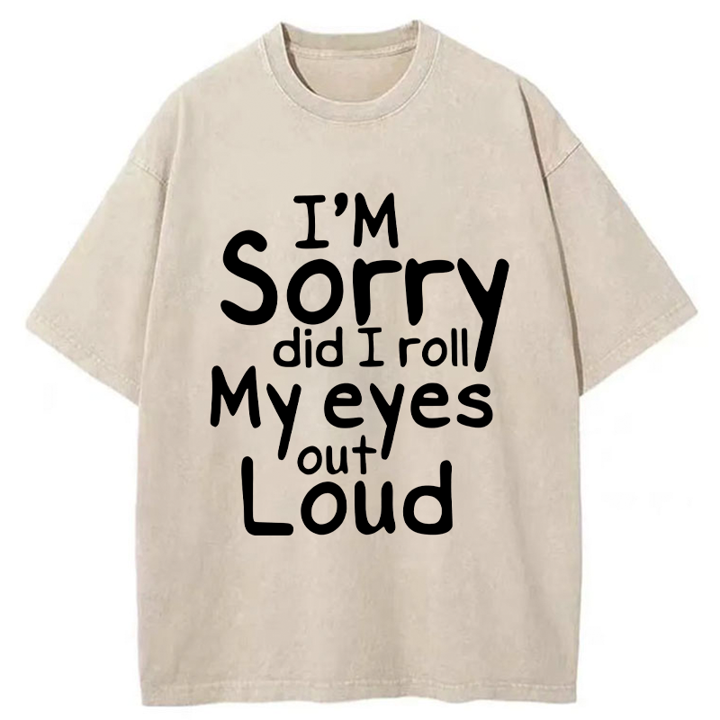 Tokyo-Tiger Rolling One's Eyes Funny Washed T-Shirt