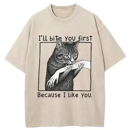 Tokyo-Tiger I Bit You Because I Love You So Much Washed T-Shirt