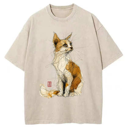 Tokyo-Tiger Untitled Cat Washed T-Shirt