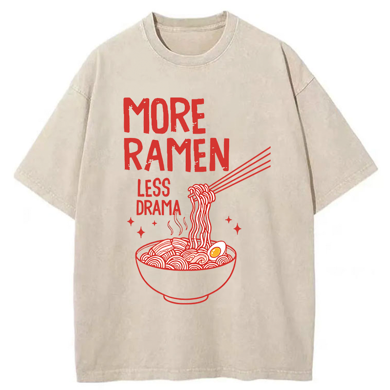 Tokyo-Tiger More Ramen Less Drama Washed T-Shirt