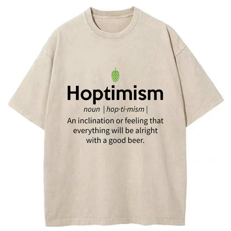 Tokyo-Tiger Hoptimism Beer Drinker Washed T-Shirt
