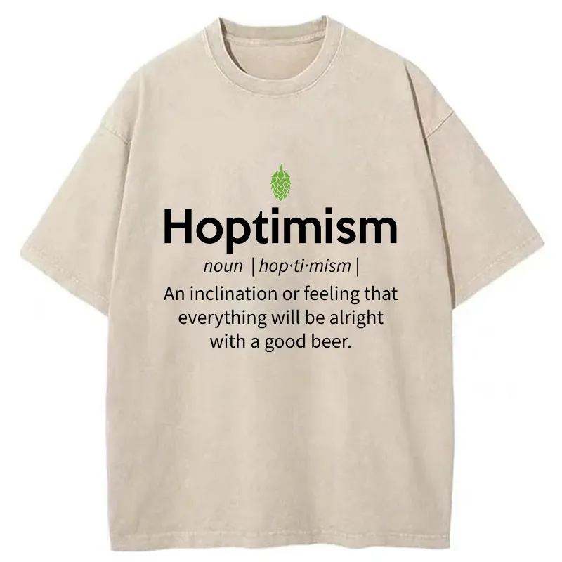 Tokyo-Tiger Hoptimism Beer Drinker Washed T-Shirt Sale