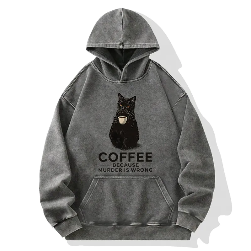 Tokyo-Tiger Can't Commit Murder So I'll Drink Coffee Washed Hoodie