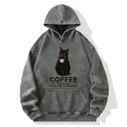 Tokyo-Tiger Can't Commit Murder So I'll Drink Coffee Washed Hoodie