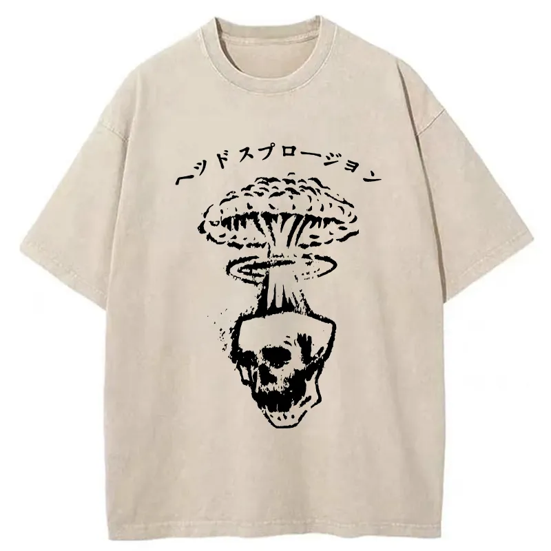 Tokyo-Tiger Head Explosion Washed T-Shirt Sale