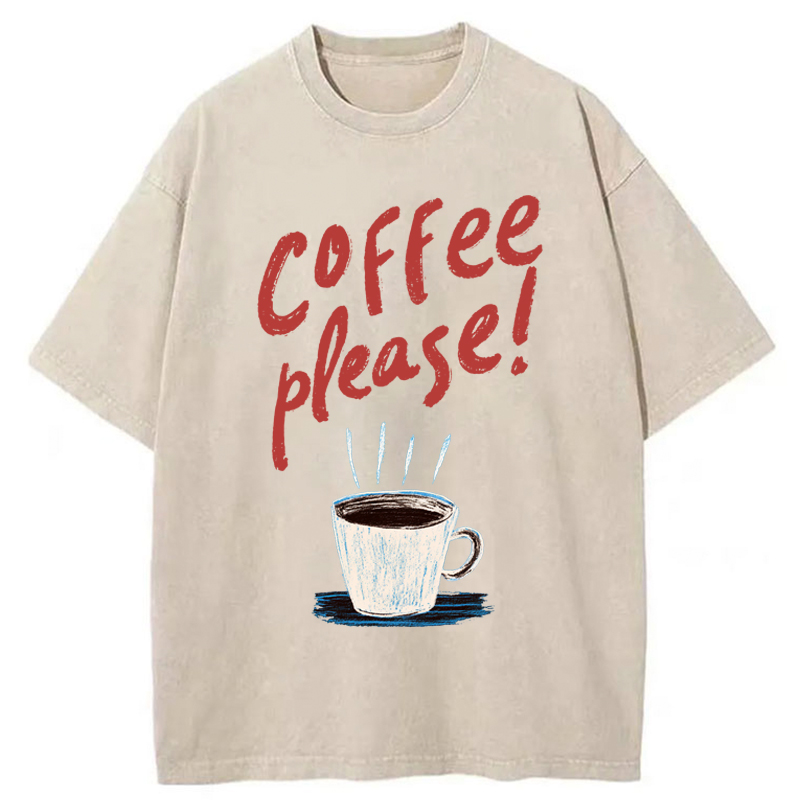 Tokyo-Tiger Coffee Please Washed T-Shirt