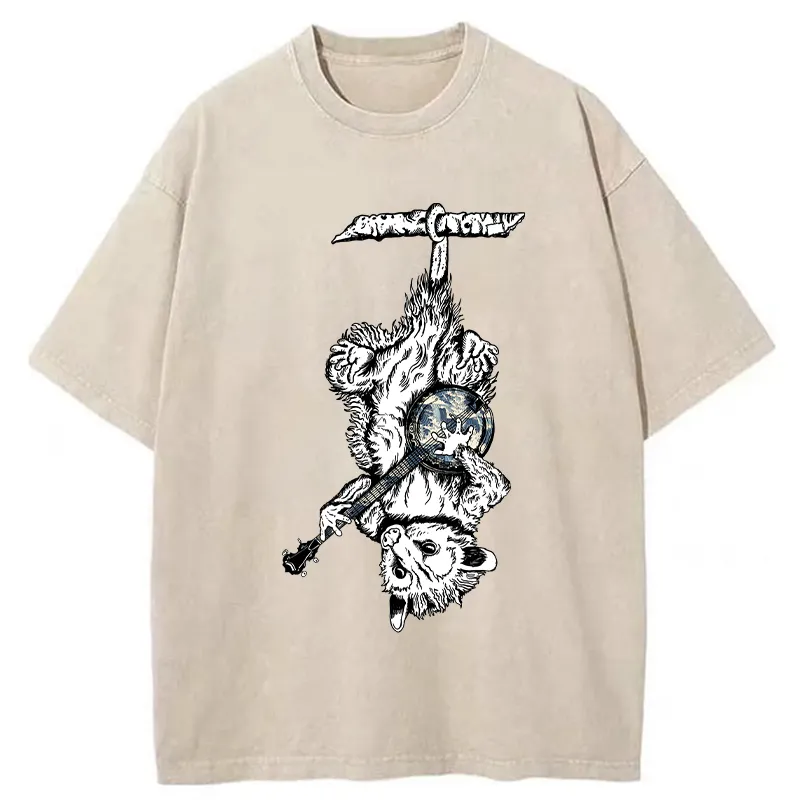 Tokyo-Tiger Possum Plays The Banjo Washed T-Shirt