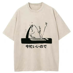 Image of Tokyo-Tiger Busy Fish Japanese Washed T-Shirt