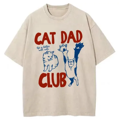 Tokyo-Tiger Cat Dad's Special Washed T-Shirt