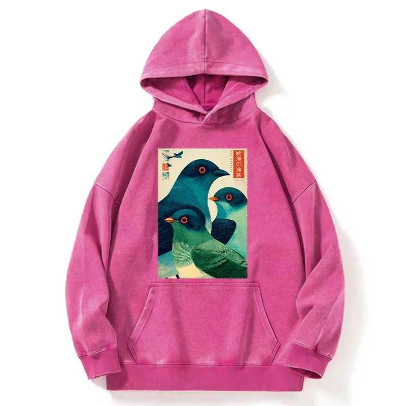 Tokyo-Tiger Petrels Of The Painted Sea Washed Hoodie