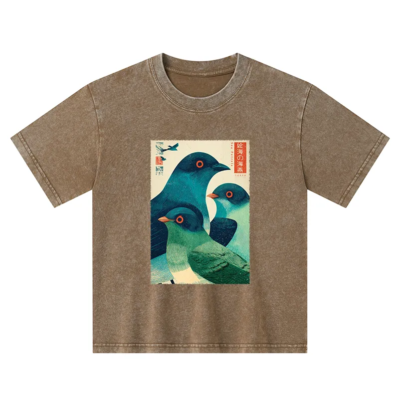 Tokyo-Tiger Petrels Of The Painted Sea Kids Washed T-Shirt