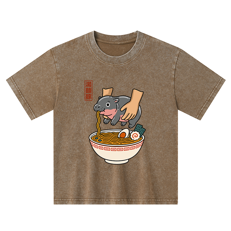 Tokyo-Tiger Noodles Got Me Kids Washed T-Shirt