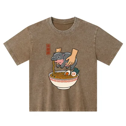 Tokyo-Tiger Noodles Got Me Kids Washed T-Shirt