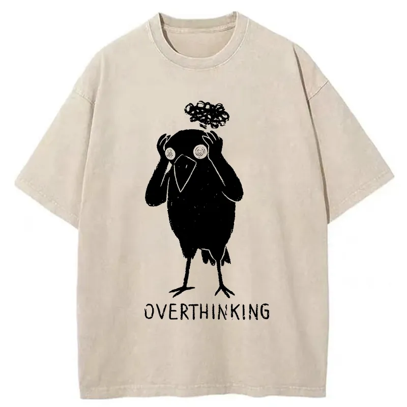 Tokyo-Tiger Crow Lost In Thought Washed T-Shirt Sale