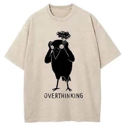 Tokyo-Tiger Crow Lost In Thought Washed T-Shirt