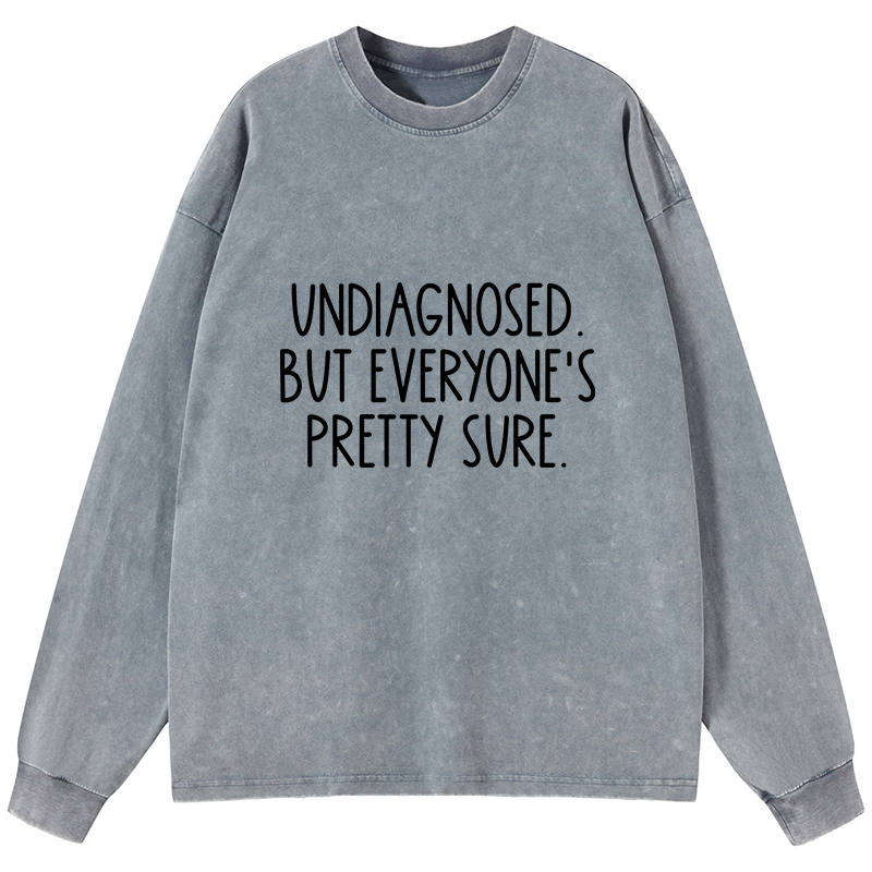 Tokyo-Tiger Self-diagnosed Illness Funny Washed Long Sleeve T-Shirt