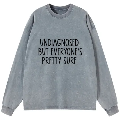 Tokyo-Tiger Self-diagnosed Illness Funny Washed Long Sleeve T-Shirt