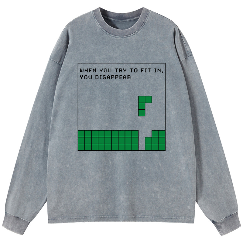 Tokyo-Tiger Be Your Unique Self Washed Long Sleeve T-Shirt