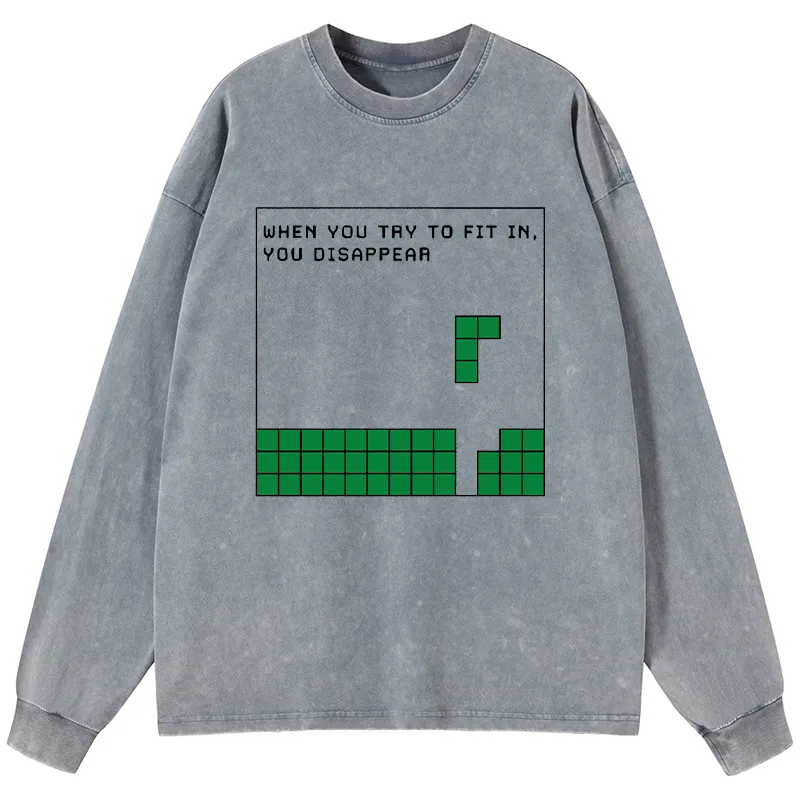 Tokyo-Tiger Be Your Unique Self Washed Long Sleeve T-Shirt