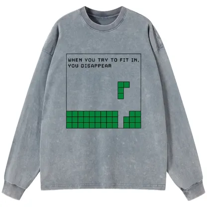 Tokyo-Tiger Be Your Unique Self Washed Long Sleeve T-Shirt