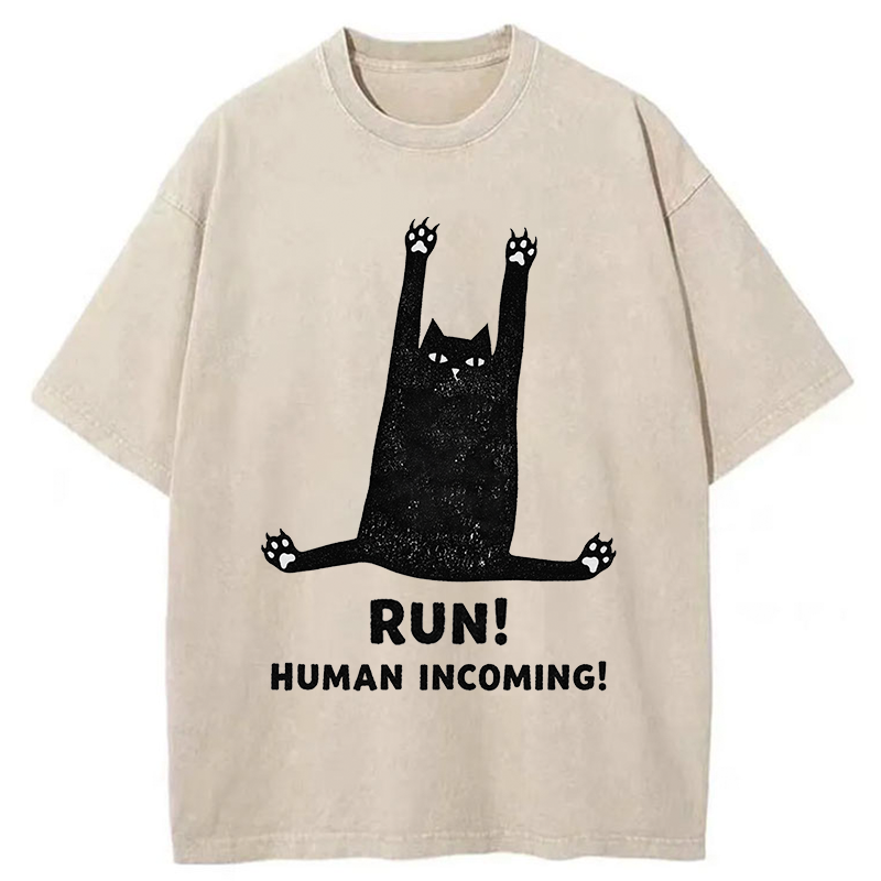 Tokyo-Tiger Frightened Cat Washed T-Shirt