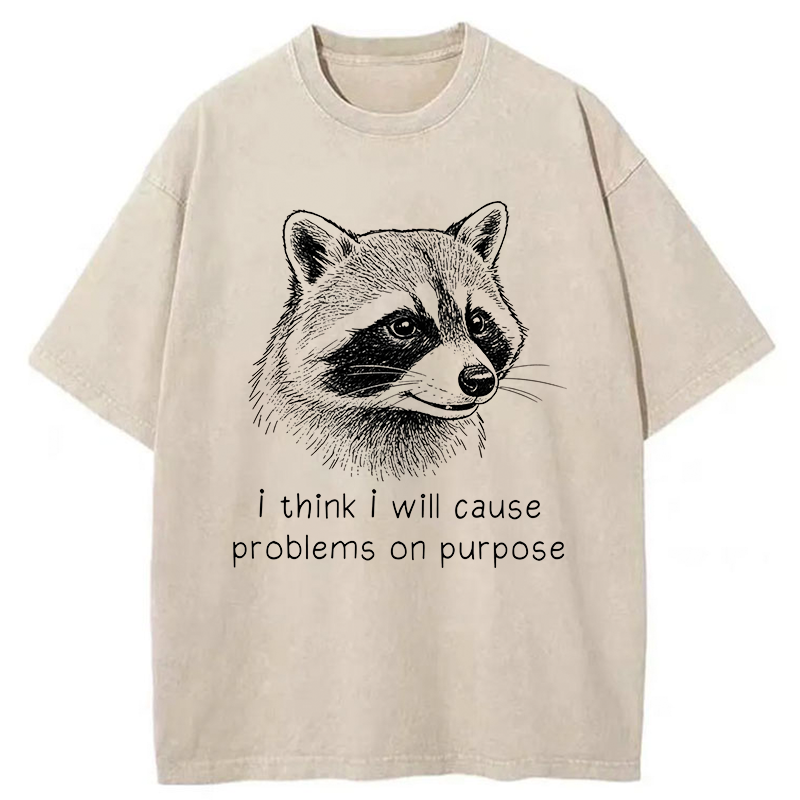 Tokyo-Tiger Stupid Raccoon Washed T-Shirt