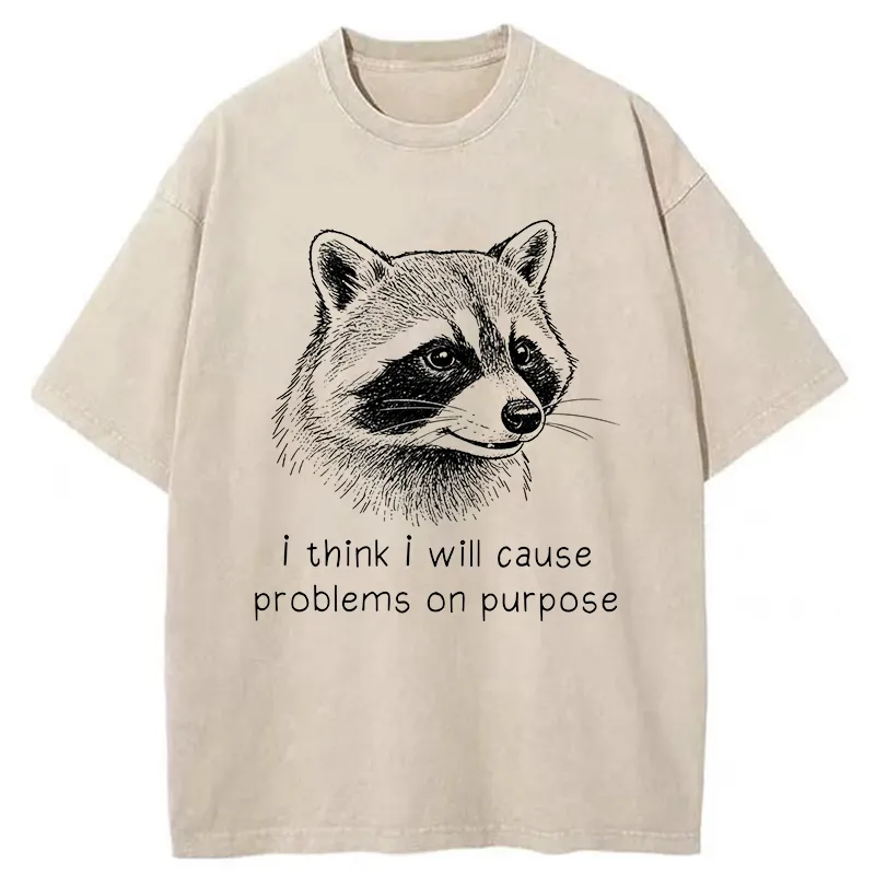 Tokyo-Tiger Stupid Raccoon Washed T-Shirt