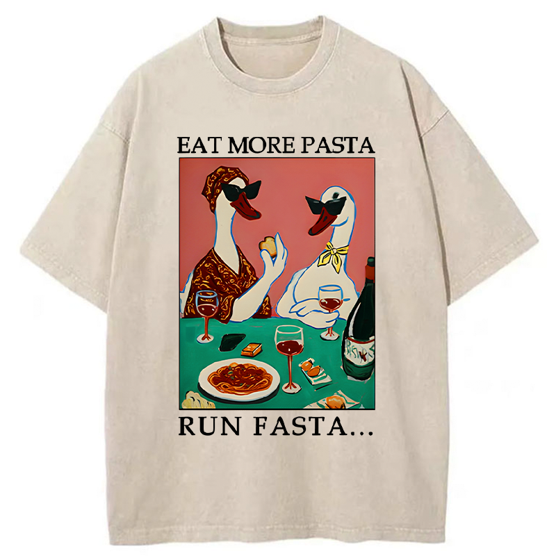 Tokyo-Tiger Eat More Pizza Washed T-Shirt