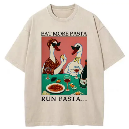 Tokyo-Tiger Eat More Pizza Washed T-Shirt