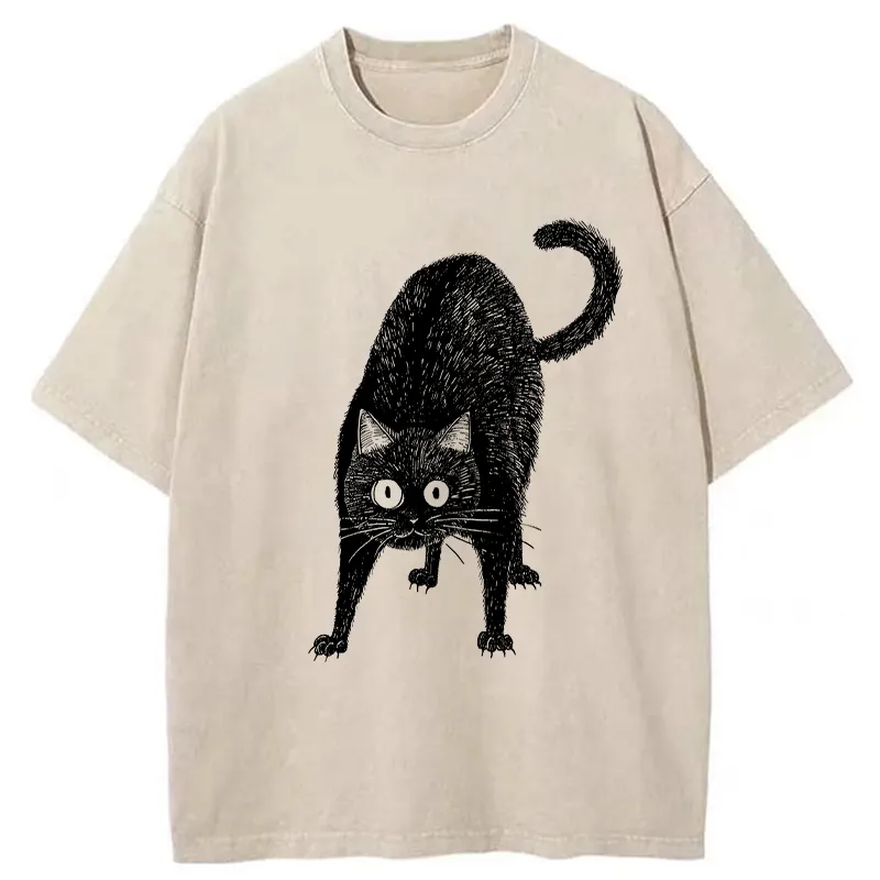 Tokyo-Tiger Alert Cat Washed T-Shirt Sale