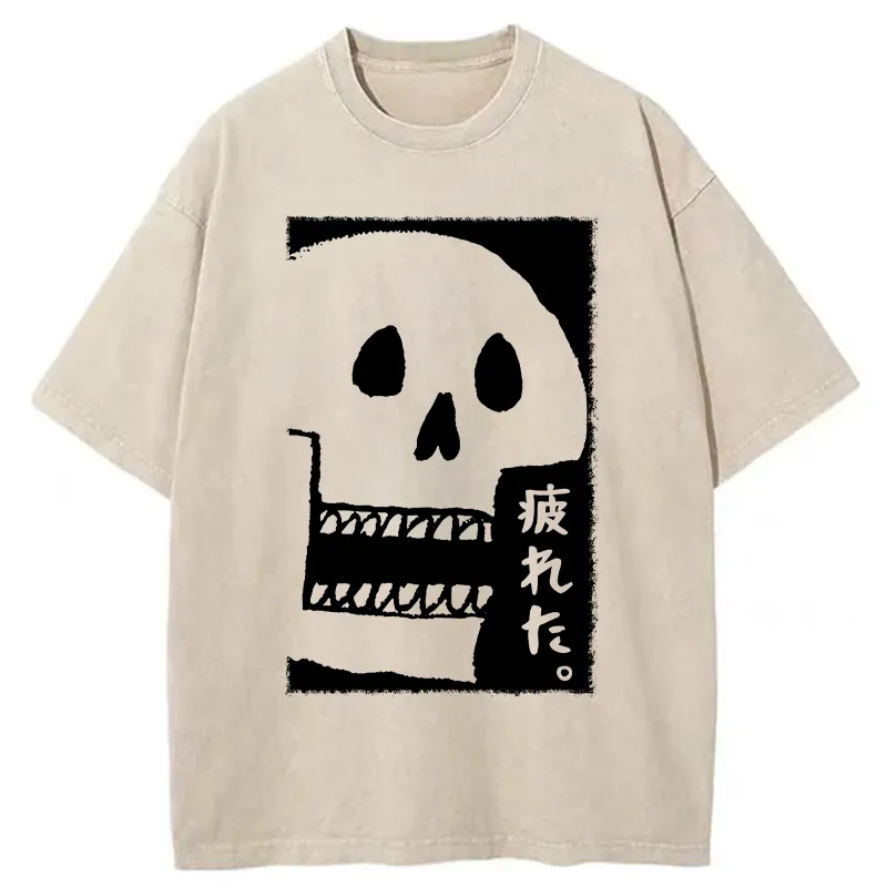Tokyo-Tiger Tired skeleton Washed T-Shirt